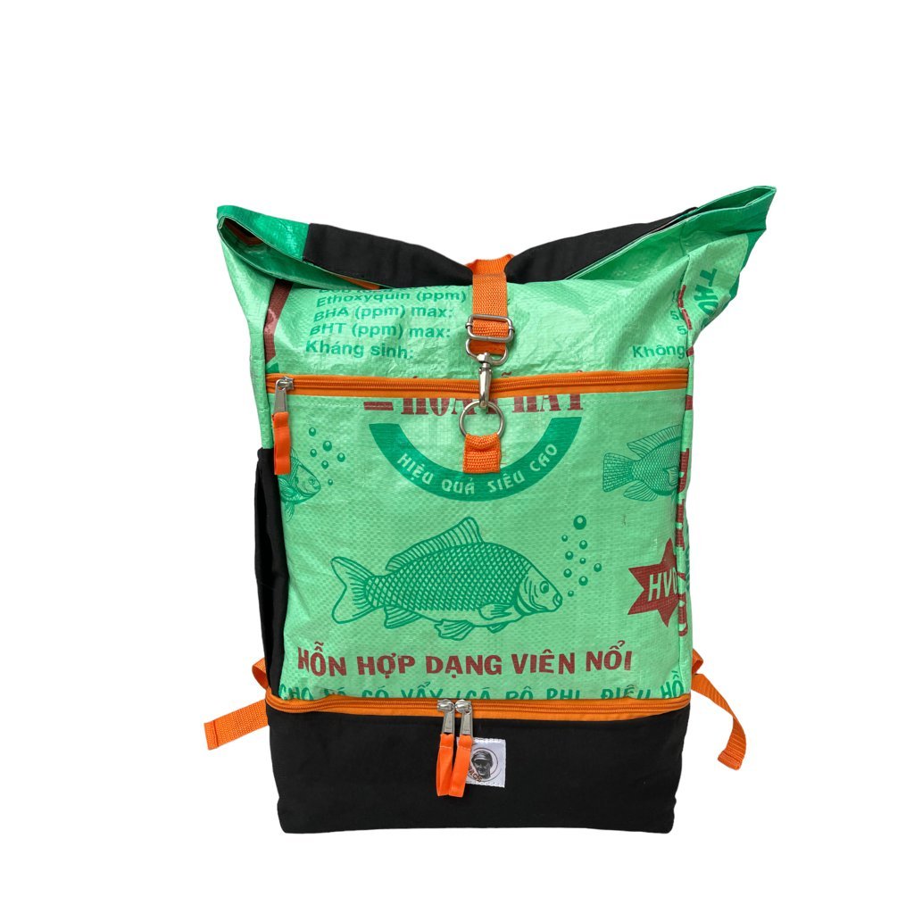 Oceanboundbags von Beadbags Rucksack Ri102 hellgrün vorne