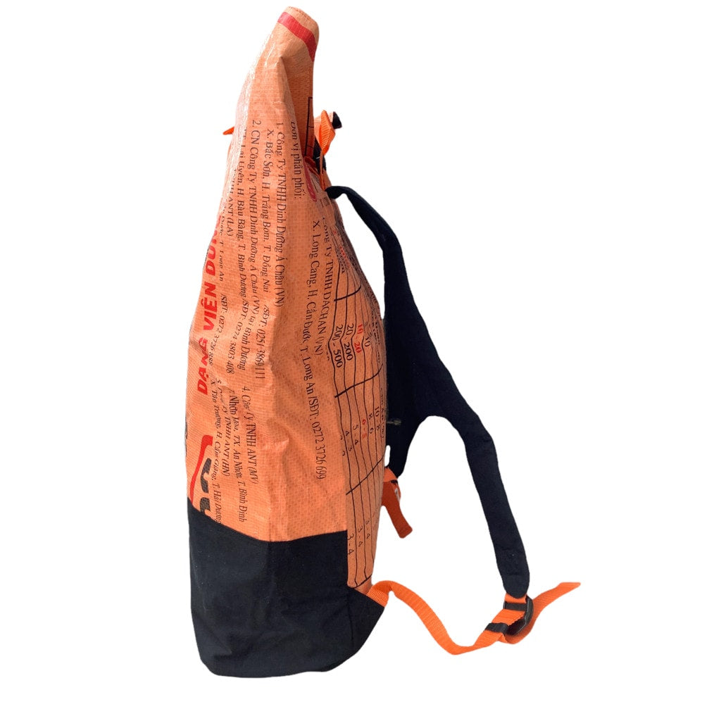 Oceanboundbags von Beadbags Rucksack Ri99 orange seitlich